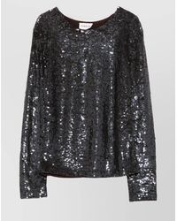 P.A.R.O.S.H. - Sequined Long-Sleeve Blouse - Lyst