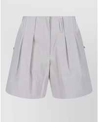 Low Classic - Straight Shorts Back Pockets Pleated Design - Lyst