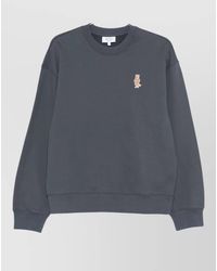 Maison Kitsuné - Fox Motif Sweatshirt Crew Neck Ribbed - Lyst