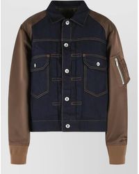 Sacai - Cotton Single Breasted Coat - Lyst