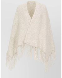 Peserico - Layered Cape Knitwear Lurex Open Front - Lyst