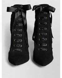 Dolce & Gabbana - Suede Leather Lace-Up Ankle Boots - Lyst