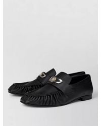Christian Louboutin - Leather Lace Up Loafers Metallic Detail - Lyst