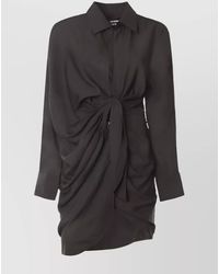 Jacquemus - Knotted Long-Sleeve V-Neck Maxi Dress - Lyst