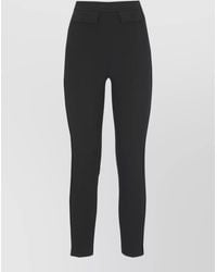 Elisabetta Franchi - Straight Slim Fit High Waisted Cropped Trousers - Lyst