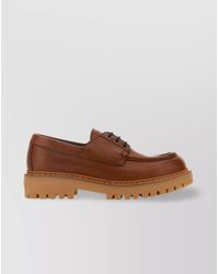 Prada - Leather Lace-Up Loafers - Lyst