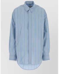 Ami Paris - Cotton Embroidered Poplin Oversized Shirt - Lyst