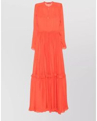 Raquel Diniz - Tiered Long Sleeve Sheer Silk Nylon Dress - Lyst