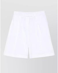 Via Masini 80 - Cotton Bermuda Shorts Knee Length Pleated - Lyst