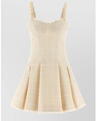 Balmain - Tweed Sweetheart Neck Sleeveless Mini Dress - Lyst