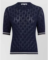 FRAME - Crochet Sweater Round Neck Short Sleeves - Lyst