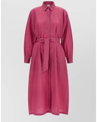 Max Mara - Striped Cotton-Silk Shirt Midi Dress - Lyst