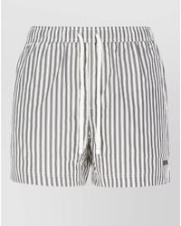 ZEGNA - Swim Shorts Striped Pattern Side And Back Pockets - Lyst