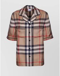 Burberry - Vintage Check Silk Pajama Shirt - Lyst