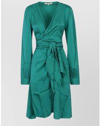 Silk95five - Ananda Wrap Short Dress Knot Waist - Lyst
