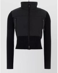 Moncler - Cotton Jacket High Collar Ribbed Cuffs Hem - Lyst