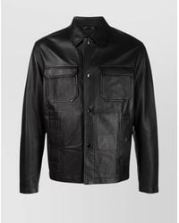Emporio Armani - Lambskin Leather Jacket - Lyst