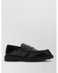 Jil Sander - Leather Penny Loafers Round Toe Strap - Lyst