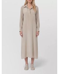 Max Mara - Silk Polo Midi Dress Gambero - Lyst