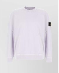Stone Island - Cotton Sweatshirt With Ribbed Cuffs And Hem - Lyst