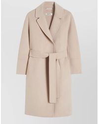 Max Mara - Virgin Wool Belted Single Breasted Coat - Lyst