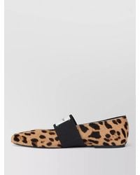 Givenchy - Leather Leopard-Print Square-Toe Ballerinas - Lyst
