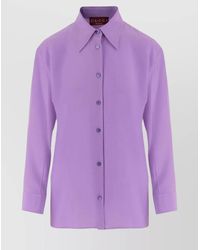Gucci - Silk Shirt With Gg Embroidery - Lyst