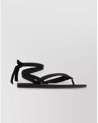 The Row - Leather Sandals Bow Detail Flat Sole Open Toe - Lyst