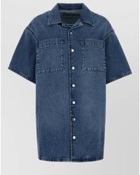 Alexander Wang - Denim Shirt Dress Short Sleeves Pockets - Lyst