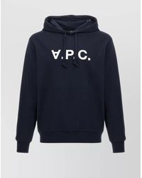 A.P.C. - Cotton Logo-Print Hoodie - Lyst