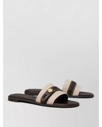 Tory Burch - Slide Sandal Rubber Sole Button Straps - Lyst