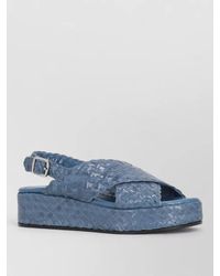 LA ROSE - Forli Slingback Platform Slides Woven Design - Lyst