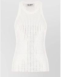 The Attico - Cotton Crystal Embellished U-Neck Sleeveless Tank Top - Lyst