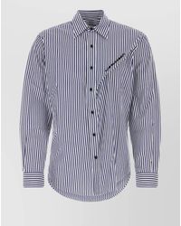 Y. Project - Italian Collar Oversize Shirt With Striped Embroidery - Lyst