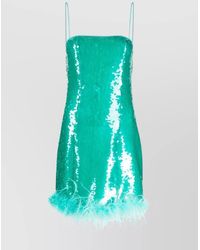 GIUSEPPE DI MORABITO - Feather Trim Sequin Sleeveless Mini Dress - Lyst
