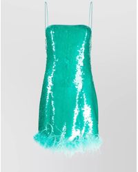 GIUSEPPE DI MORABITO - Feather Trim Sequin Sleeveless Mini Dress - Lyst