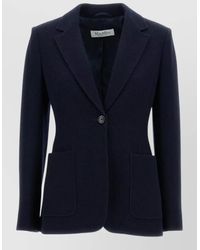 Max Mara - Tailored Jacket Notched Lapels Patch Pockets Cuffs - Lyst