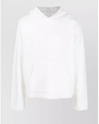 MM6 by Maison Margiela - Virgin Wool Blend Knitted Cropped Hoodie - Lyst
