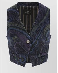 Etro - Jacquard Paisley Corduroy Velvet Waistcoat - Lyst
