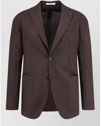 Tagliatore - Virgin Wool Blazer Notch Lapel Herringbone - Lyst