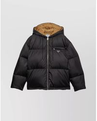 Prada - Quilted Design Hooded Down Jacket - Lyst
