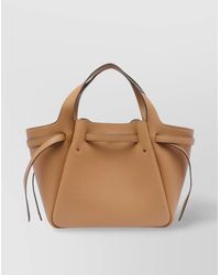 Tory Burch Ostrich Market Tote Metal Handles in Yellow | Lyst