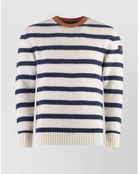Paul & Shark - Striped Crew-Neck Wool-Blend Sweater With Ribbed Knit - Lyst