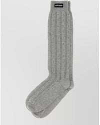 Miu Miu - Cotton Knee High Socks Ribbed Stretch - Lyst