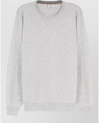 Brunello Cucinelli - Cashmere Mélange Crew-Neck Long-Sleeve Sweater - Lyst