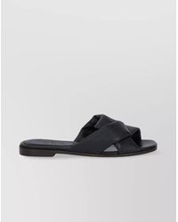 Ferragamo - Leather Knot-Detail Slides - Lyst