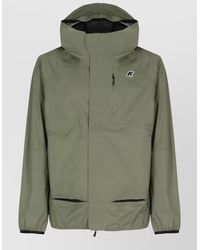 K-Way - Hooded Waterproof Jacket Long Sleeve Pockets - Lyst