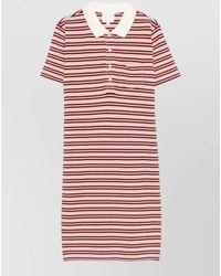 A.P.C. - Striped Cotton Polo Dress Short Sleeves - Lyst