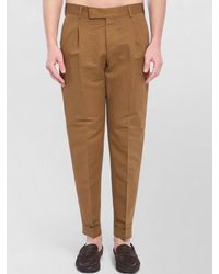 PT Torino - Linen Cotton Mid-Rise Straight-Leg Tailored Trousers - Lyst