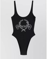 Moschino - One-Piece Swimsuit Laurel Crown Logo - Lyst